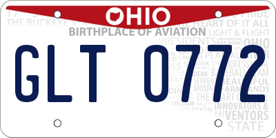 OH license plate GLT0772