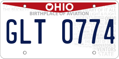 OH license plate GLT0774