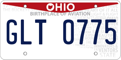 OH license plate GLT0775