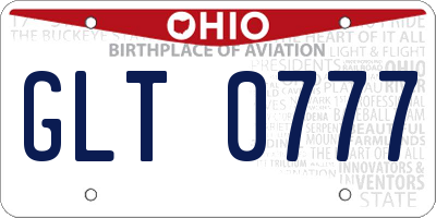 OH license plate GLT0777