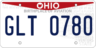 OH license plate GLT0780
