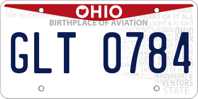 OH license plate GLT0784