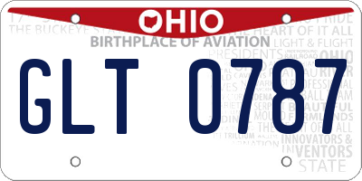 OH license plate GLT0787