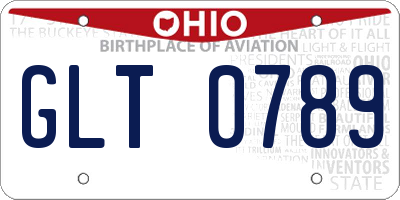 OH license plate GLT0789