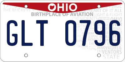 OH license plate GLT0796