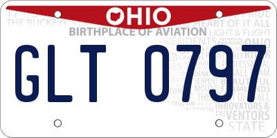 OH license plate GLT0797