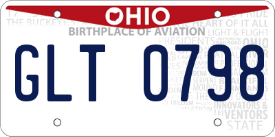 OH license plate GLT0798