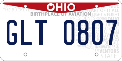 OH license plate GLT0807
