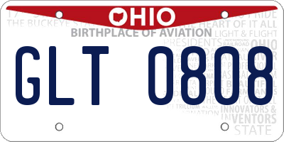 OH license plate GLT0808