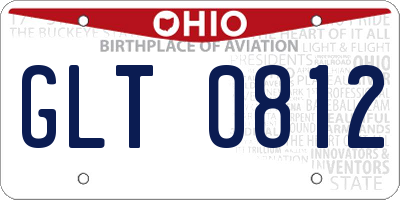 OH license plate GLT0812