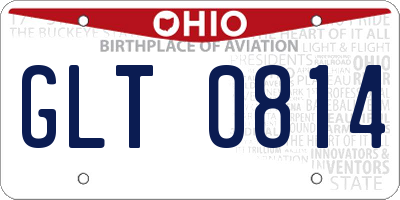 OH license plate GLT0814