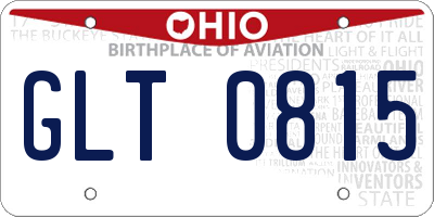 OH license plate GLT0815