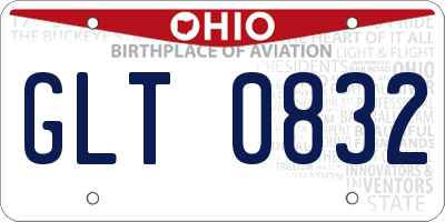 OH license plate GLT0832