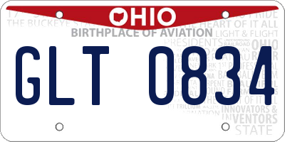 OH license plate GLT0834