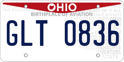 OH license plate GLT0836