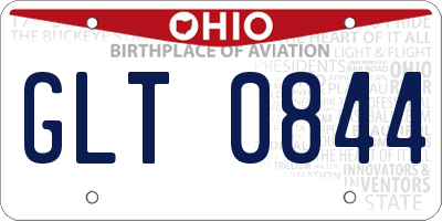 OH license plate GLT0844