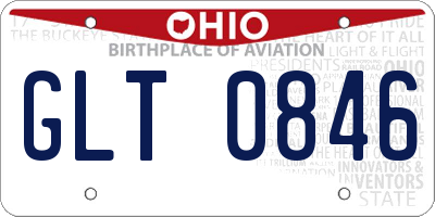 OH license plate GLT0846