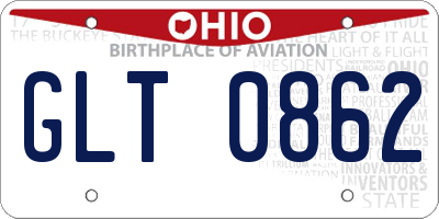 OH license plate GLT0862