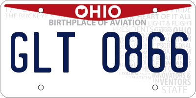 OH license plate GLT0866