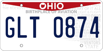 OH license plate GLT0874