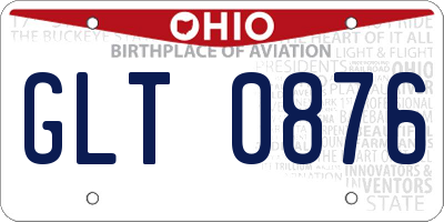 OH license plate GLT0876