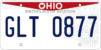 OH license plate GLT0877