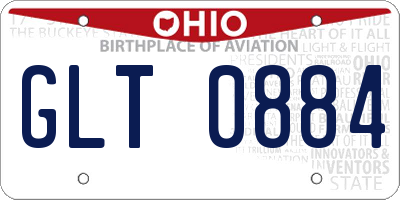 OH license plate GLT0884
