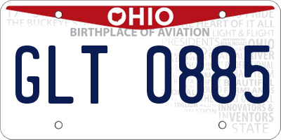 OH license plate GLT0885