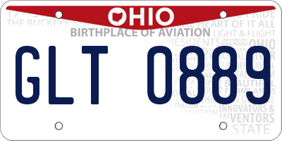 OH license plate GLT0889