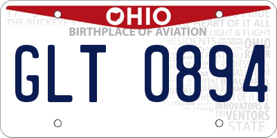 OH license plate GLT0894