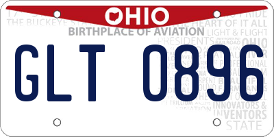 OH license plate GLT0896