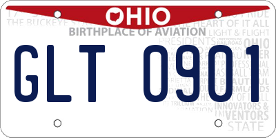OH license plate GLT0901