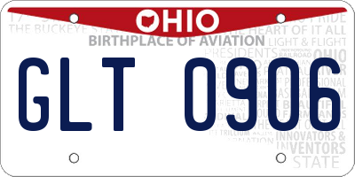 OH license plate GLT0906