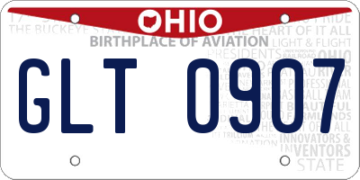 OH license plate GLT0907