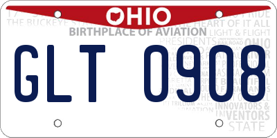 OH license plate GLT0908