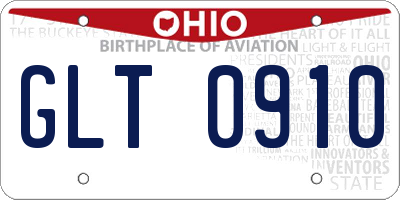 OH license plate GLT0910