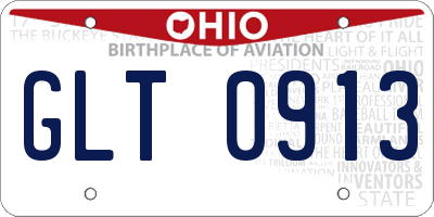 OH license plate GLT0913