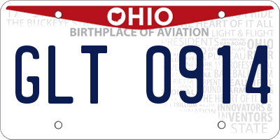 OH license plate GLT0914