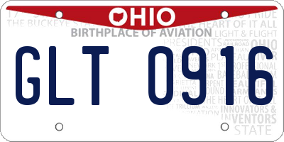 OH license plate GLT0916