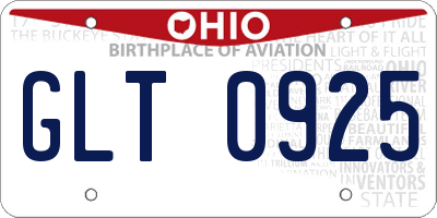 OH license plate GLT0925