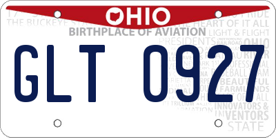 OH license plate GLT0927