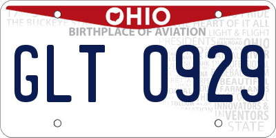 OH license plate GLT0929