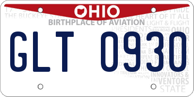 OH license plate GLT0930