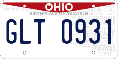 OH license plate GLT0931