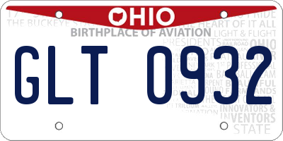 OH license plate GLT0932