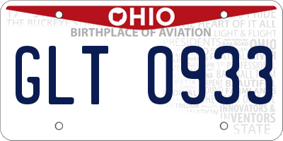 OH license plate GLT0933