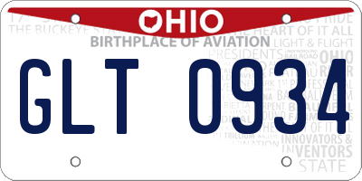 OH license plate GLT0934