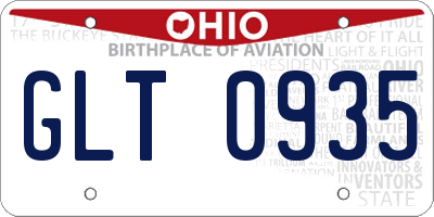OH license plate GLT0935