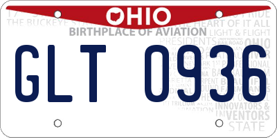OH license plate GLT0936