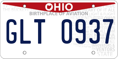 OH license plate GLT0937